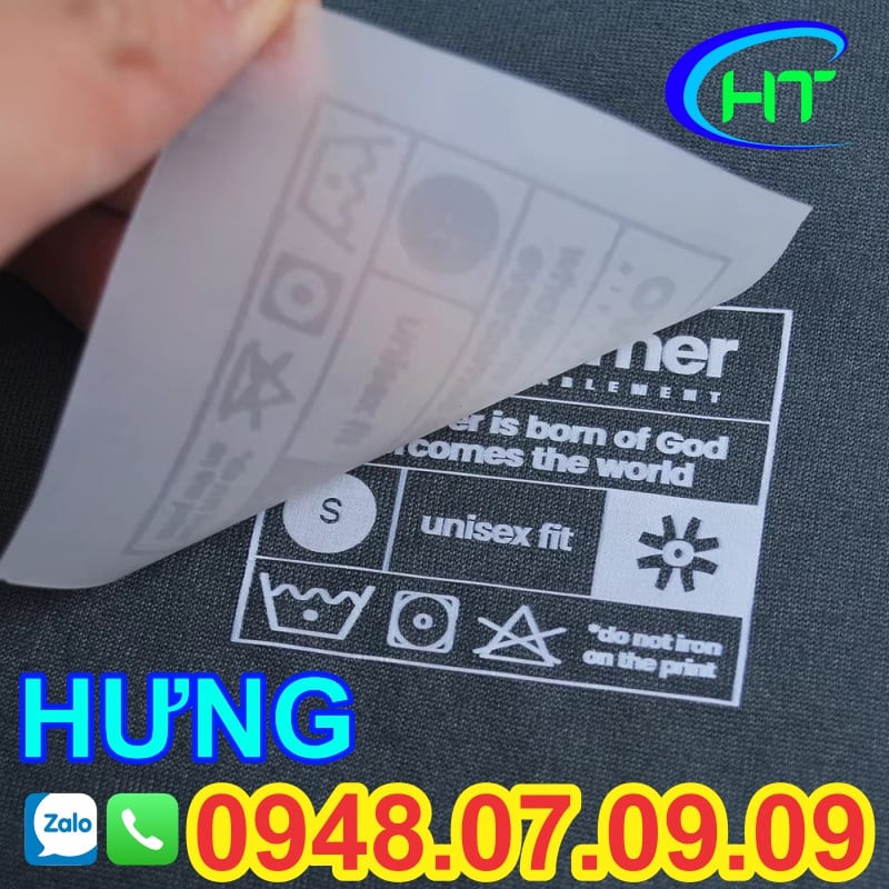 nhãn ép nhiệt quần áo